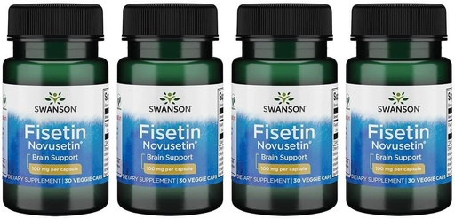 [BRSWGFD3CMFQAFD6] Swanson Fisetin Molekulært ligner Apigenin, Luteolin og Quercetin 100 Milligram 30 Veg kapsler (4 Pack)