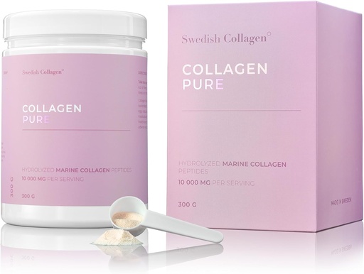 [BRSW2FIPDEJQ2CAZ] Swedish Collagen - Hydrolyzed Marine Collagen 10,000 mg Powder Supplement - Pack of 300 g, 30 Day Supply | Pure Peptide for Healthy Hair, Skin, Nails & Joints I 100% Natural & Gluten Free | Sugar-Free