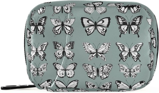 [BRSW2BALA4IWME35] Naanle Vintage Butterfly Pill Box 7 dias caso de pílula viagem saco organizador com Zipper Pill Holder portátil caso compacto tamanho para suplemento de vitamina