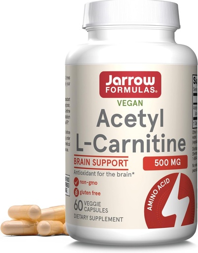 [BRSWIY32BQOB2A3C] Jarrow Formulak Acetyl L-Carnitine kapsulak - 500 mg - 60 Count - Garuneko osasunerako eta gantz-azidoen metabolismoarako - Begetal kapsulak - Gluten Free