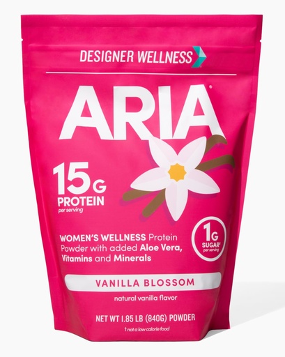 [BRSW2BQ7AANWG3QY] Designer Wellness, Aria, Women's Wellness Low Calorie Vanilla Protein Powder with Biotin, Vitamin C and Organic Aloe, Vanilla Blossom, 1.85 Pound