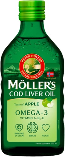 [BRSRAGAZBAHAOFDP] Moller's Fish Oil Norwegian Natural Flavour - Dietary Supplement, 8.45 fl oz (Lemon, Apple, Fruit, Natural Flavours) (250 ml, Unflavored (Natural))