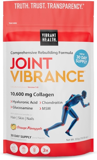 [BRSROAABDEBRUF3F] Vibrant Health, Joint Vibrance, Comprehensive Joint and Cartilage Support, 30 Servings