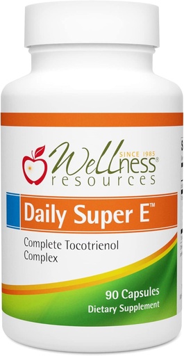 [BRSWI2Q3AQBRO3Q3] Wellness Resources Daily Super E - Tocotrienol Vitamin E Complex: Soy-Free Full Spectrum Vitamin E with Delta, Gamma & Alpha Tocotrienols for Antioxidant Protection, Natural Source, Non-GMO (90 Caps)