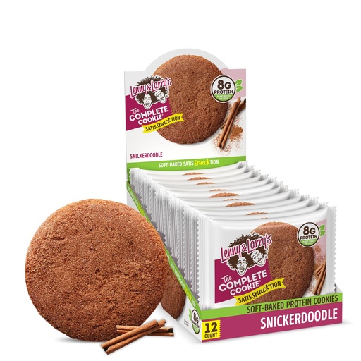 [BRSWECTQAAGR62D5] Lenny & Larry's Complete Protein Cookie, [Snickerdoodle], Chewy Soft Baked, 8g Plant Protein, Vegan, Non-GMO, High Fiber, 2 Ounce Cookie (Pack of 12)
