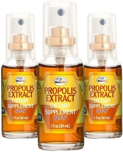 [BRSWIGL4O4NGO3I3] Beelife Propolis Sore Throat Relief Spray - Propolis Spray - Natural Immune Support, Helps Calm Cough & Dry, Itchy Throat - No Sugar - 3-Pack
