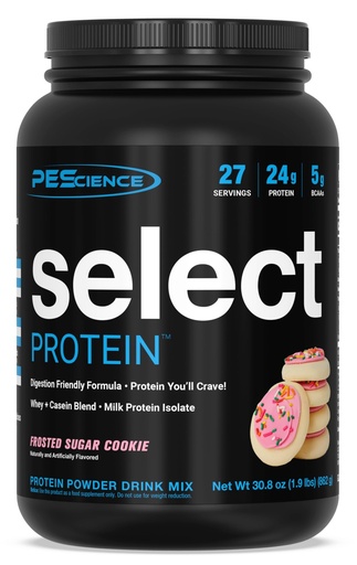 [BRSRAYLYDF6GOAAY] PEScience Select Protein Powder, Whey and Casein Blend, Lean Protein Powder for Women and Men, Low Calorie, Low Carb, Keto Friendly, Gluten Free, Frosted Sugar Cookie - 27 Servings