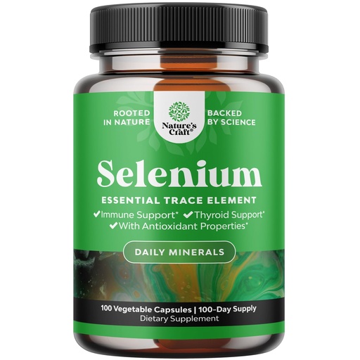 [BRSWY2YYCEMA2HQ2] Yeast Free Selenium 200mcg Capsules - High Potency Selenium Supplement for Immunity Antioxidant and Thyroid Support Essential Trace Mineral - Vegan Non-GMO Gluten Free & Made in The US - 100 Count