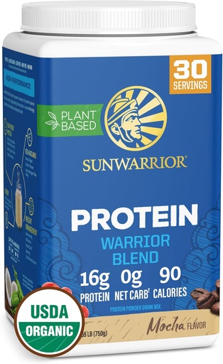 [BRSWGZQBAUMA2DLP] Vegan Protein Powder with BCAA | Organic Hemp Seed Protein Gluten Free Non-GMO Dairy Free Soy Sugar Free Low Carb Plant Based Protein Powder |Mocha 30 SRV 750 G | Warrior Blend by Sunwarrior