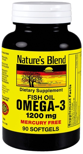 [BRSWIZICPMIRWD3O] Nature's Blend Omega-3 Fish Oil 1200 mg 90 Softgels