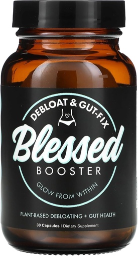 [BRSW2GT2B54GGFIY] BLESSED Booster De-Bloat & Gut Fix - Daily De-Bloat & Gut Health for Belly Bloat Relief & Water Retention, Digestive Enzymes, Plant-Based, Vegan-Friendly, Gluten-Free, Sugar-Free (30 Capsules)