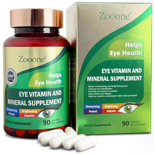 [BRSRAH3YCQFBYFLH] zooone Lutein and Zeaxanthin Eye Vitamins, Eye Vitamin and Mineral Supplement with Vitamin C E Zinc Copper, Vision Support for Macular Degeneration, Eye Health Pills for Adults & Seniors, 90 Capsules