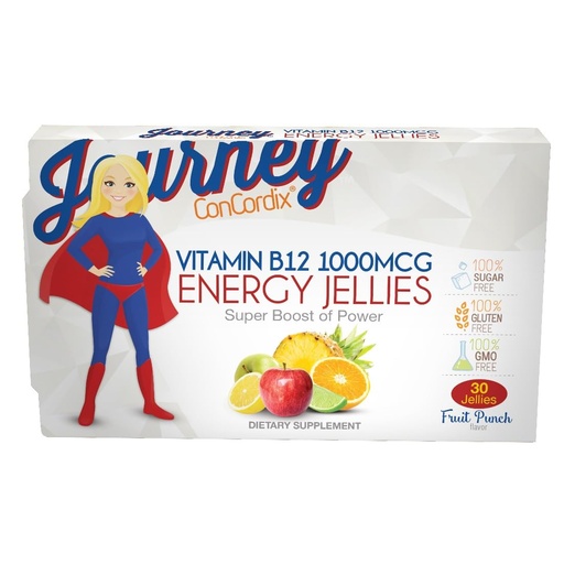 [BRSROFIPC4CBG2T7] Bariatric Eating Journey 1,000 mcg Vitamin B12 Sugar-Free Energy Jellies Fruit Punch (30 Count)