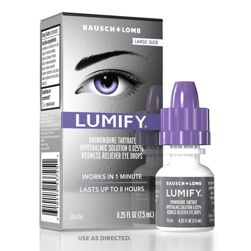 [BRSWGEA7DIJRQYIV] LUMIFY Eye Drops for Red Eyes, Redness Reliever for Brighter Looking Eyes, Works in 1 Minute & Lasts Up to 8 Hours, Eye Drops, 0.25 Fl Oz (7.5mL)