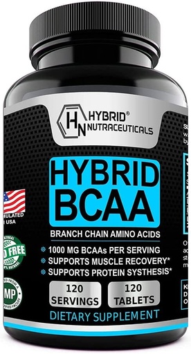 [BRSRMZITOF5AOCD4] Hybrid BCAA 1000mg – BCAAs Amino Acids Supplements - 2:1:1 L-Leucine, L-Isoleucine and L-Valine – Non-GMO, Vegan - 120 Servings
