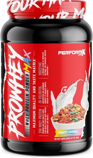 [BRSROYAYCUNBU23D] ProWhey Max Whey Protein Powder | Maximum Quality and Taste | 24g Protein with Added Digestive Enzymes | Delicious Flavors (Fruity Cereal, 2 Pounds)
