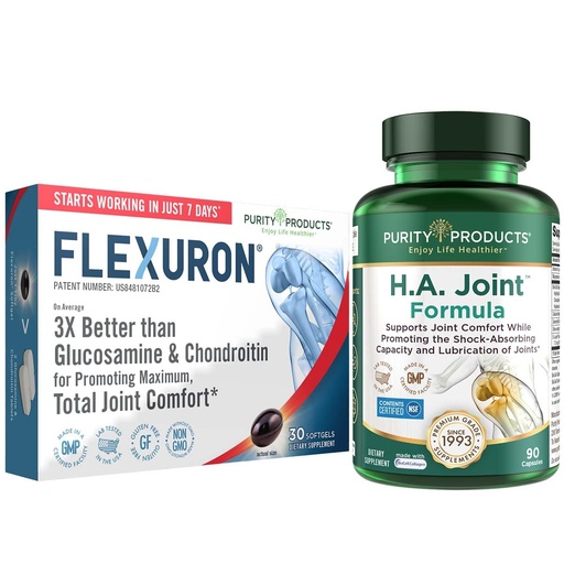 [BRSWYCQHOYPGEDQ7] Purity Products Flexuron Joint Formula + H.A. Joint Flexuron (Krill Oil, Low Molecular Weight Hyaluronic Acid, Astaxanthin) - HA Joint (BioCell Collagen, Boswellia Serrata, Quercetin, H.A. + More)