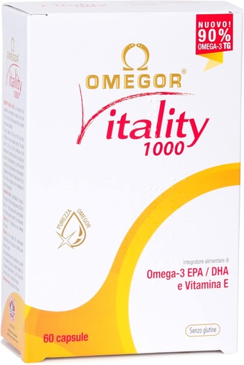 [BRSWGGQRAVYQGF3G] OMEGOR Omega 3 Fish Oil Supplement IFOS Certified Vitality 1000 with 800mg EPA and DHA per Capsule - No Fishy Aftertaste, Non-GMO (60 Softgels)