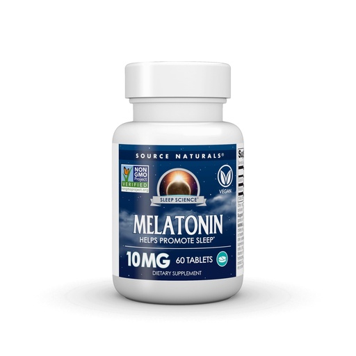 [BRSWIED6DEDRO33K] Source Naturals Sleep Science Melatonin, Helps Promote Sleep* 10 mg - 60 Vegan Tablets