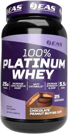 [BRSRMAILO4JQIDQZ] EAS 100% Platinum | 3 Ultra-Platinum Whey Proteins | Increase Size & Strength | 25g Protein, 5.5g BCAAs | 2 Pound (Chocolate Peanut Butter Cup)