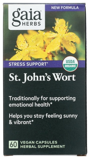 [BRSWIFDYBF7ACALY] Gaia Herbs St. John's Wort, Vegan Liquid Capsules, 60 Count - Stress Support to Promote a Positive and Sunny Mood