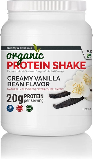[BRSRMCQYCMHWCADJ] Maximum Slim Organic Protein Shake - Creamy Vanilla Bean Flavor