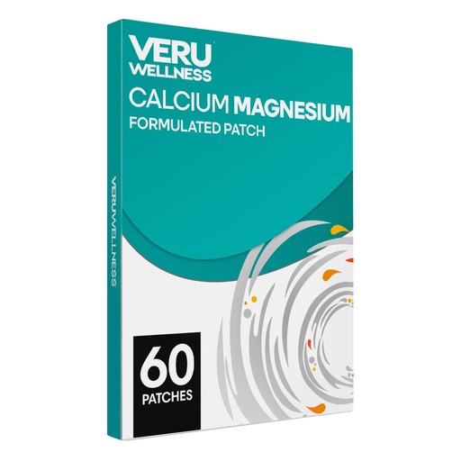 [BRSRAZT2OZ7WO33J] Veru Wellness Calcium Magnesium Plus Daily Patch - D3/K2 Calcium Bone Health Self Adhesive Time Release Patch (60 Days)