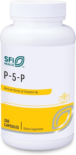 [BRSWIYIZCIDWYFAV] Klaire Labs SFI Health P-5-P - 30 Milligrams of Bioactive Vitamin B6 Pyridoxal-5-Phosphate for Metabolic " Liver Support, Hypoallergenic (250 cápsulas)