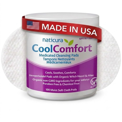 [BRSWECQKBZ6AEET6] Naticura CoolComfort Witch Hazel Wipes for Hemorrhoid Treatment 100 Pads | Made in USA, Organic Witch Hazel & Aloe Pads, Postpartum Recovery, Fast Cooling Relief, Burning, Itching & Swelling Relief