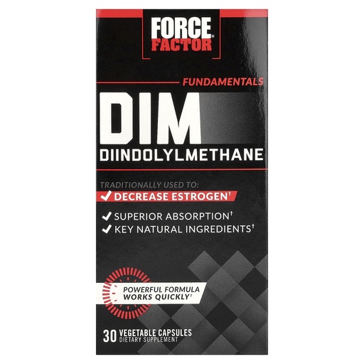 [BRSWYBIDCAFR62DL] Force Factor DIM, Diindolylmethane Capsules to Decrease Estrogen in Men and Women, Promotes Healthy Hormonal Balance, with BioPerine for Superior Absorption, Works Fast, 300mg, 30 Capsules