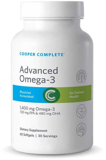 [BRSWKGY6OAARECLU] Cooper Complete Omega-3 Fish Oil 1400 mg rTG, EPA DHA, 4 Pack