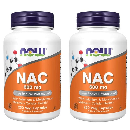 [BRSWIBIDONYRO2TK] Now Foods Nac-Acetyl Cysteine 600mg, 250 Vcaps (500 (250X2))