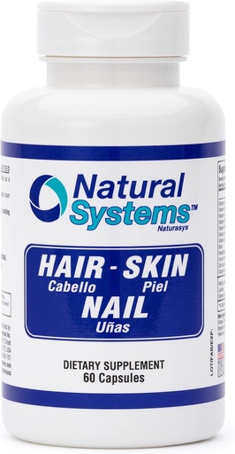[BRSRMZAPOAMBSCDF] Hair Skin and Nails Vitamins Supplement 60 Capsule by Natural Systems - Strong Nails and Hair Growth Vitamins for Women and Men - Natural Biotin Hair Skin and Nails Vitamin - Skin Protection Vitamins