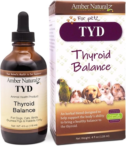 [BRSWKHYQOQHWMFQZ] Amber NaturalZ TYD tyreoid balance bylinné doplnky pre psy, mačky, vtáky, Guinea ošípané, a králiky 