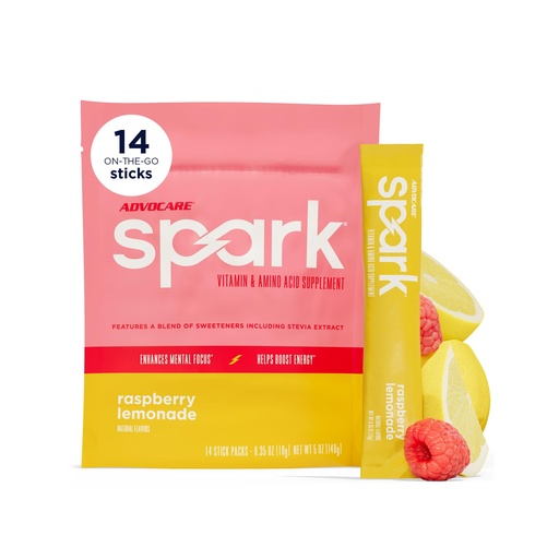[BRSRMZYPBUCG23IY] AdvoCare Spark Vitamin & Amino Acid Supplement - Sugar-Free Focus & Energy Drink Powder with Vitamins A, C, E & B-12 - Raspberry Lemonade, 14 Stick Packs