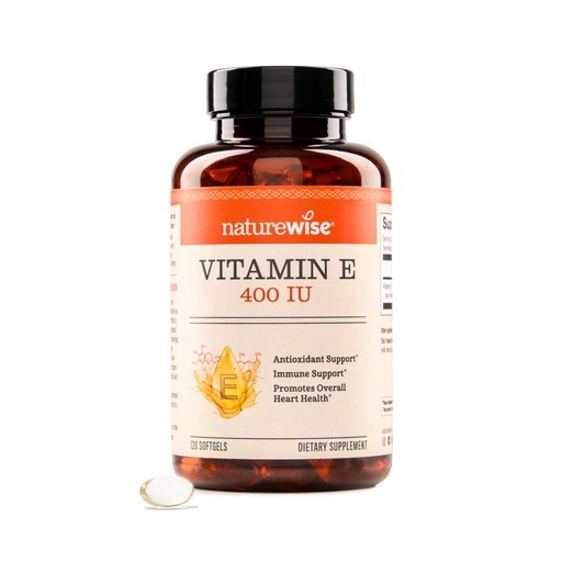 [BRSROAQFAV6GYC3O] NatureWise Vitamin E 400 IU Softgels (180mg DL-Alpha) - Dairy, Gluten & Soy Free - Antioxidant-Rich Dietary Supplement for Skin, Heart, and Immune Health Support - 4-Month Supply, 120 Count