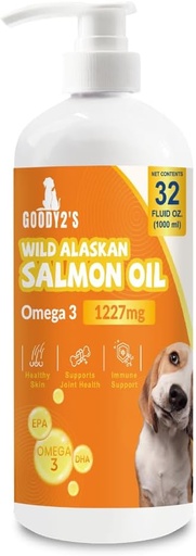 [BRSRAZT4BAPRG3T5] Alaskan Salmon Oil for Dogs & Cats - Omega 3 EPA Fish Oil for Healthy Skin & Coat, Joint & Bone Support, Allergia Relief, & Tulehdus puolustus - 32oz Kaikki luonnolliset nestemäiset täydentää