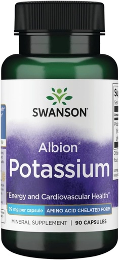 [BRSWIYAEC4EACFQV] Swanson Albion Kompleks Potasium 99 Miligram 90 Capsules