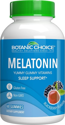 [BRSW2GQ3PIBAICA4] Botanic Choice Melatonin Gummies, 60 Count - Daily Supplement for Sleep Support