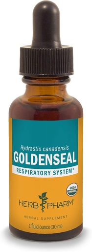 [BRSWIY35AIOGCFDE] Herb Pharm Certified Orgánica Goldenseal Liquid Extract for Respiratory System Support, Orgánica Cane Alcohol, 1 onza