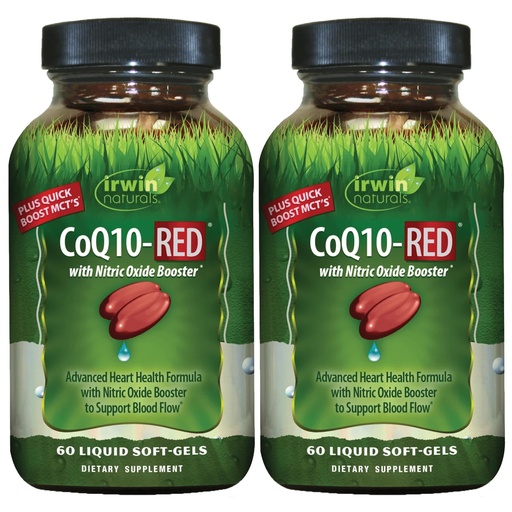 [BRSRMYL5O57WOALU] Irwin Naturals CoQ10-RED Heart & Cellular Energy Support | Heart Health Support | CoQ10 + L-Citrulline | Cellular Energy & Circulation | 60 Liquid Soft-Gels - 2 Pack