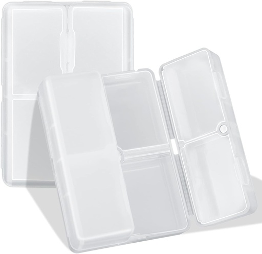 [BRSRM2YROUFAKE33] FYY Daily Pill Organizer, 7 Compartments Portable Pill Case Travel Pill Organizer,[Folding Design] Pill Box for Purse Pocket to Hold Vitamins,Cod Liver Oil,Supplements and Medication-Clear