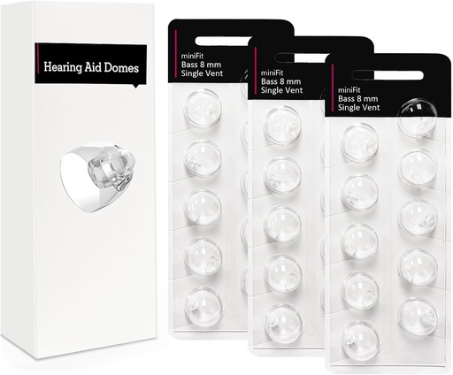 [BRSROBI3DMAWM3LA] Single Vent 8mm-Hearing Aid Domes for Oticon Minifit, Oticon Hearing Aid Supplies, Replacements Parts Accessories Universal Oticon Domes for Hearing Aids Cleaning Kits (30 Pcs)