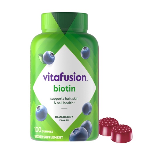 [BRSWIHIDBQHQY236] vitafusion Extra Strength Biotin Gummy Vitamins, Berry Flavored, 5,000 mcg Biotin Vitamins, America’s Number 1 Gummy Vitamin Brand, 50 Day Supply, 100 Count (packaging may vary)