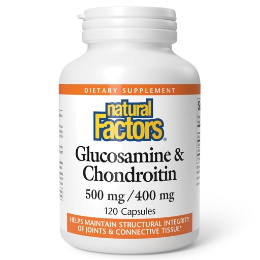 [BRSWIYQRCYNWCCAZ] Natural Factors, Glucosamine & Chondroitin, Supports Healthy Joints and Connective Tissue, 120 Capsules