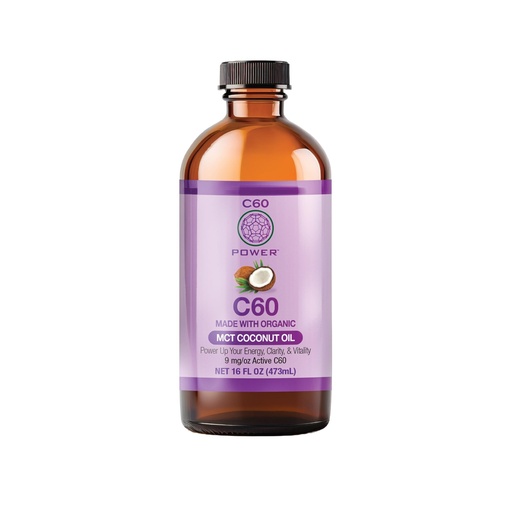 [BRSWGZI7O4HB4AYZ] C60 Power C60 in Organic MCT Coconut Oil - Natural Wellness & Antioxidant Supplement for Men & Women, 99.99% Pure Carbon Fullerenes, Promotes Energy, Brain Function, & Stamina - 16 fl oz Bottle