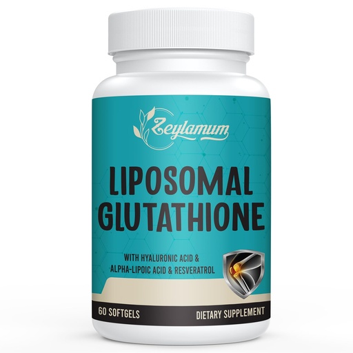 [BRSRMCT4OYIWKGTV] Zeylamum 2400 MG Liposomal Glutathione Softgels, Max Absorption, Active Form L-Glutathione Reduced (GSH), with Hyaluronic Acid, Resveratrol, Master Antioxidants for Brain, Immune System, 60 Softgels