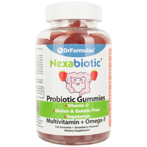 [BRSWKHABOZ7GKA3U] DrFormulas Multivitamin Gummies with Omega 3 and Probiotics for Kids and Adults with Vitamin C | Nexabiotic with Vitamin A, C, D3, E, B6, B12, and Zinc, Biotin, Folate | Halal Vegetarian, 120 Count