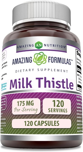 [BRSROFIEA4PRUELV] Amazing Formulas Milk Thistle Supplement | 175 Mg per Serving | 120 Capsules | Non-GMO | Gluten-Free | Made in USA