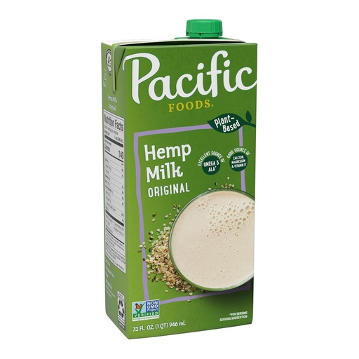 [BRSWIGY7OUBBACD4] Pacific Foods Original Hemp Milk, Plant Based Milk, 32 oz Carton